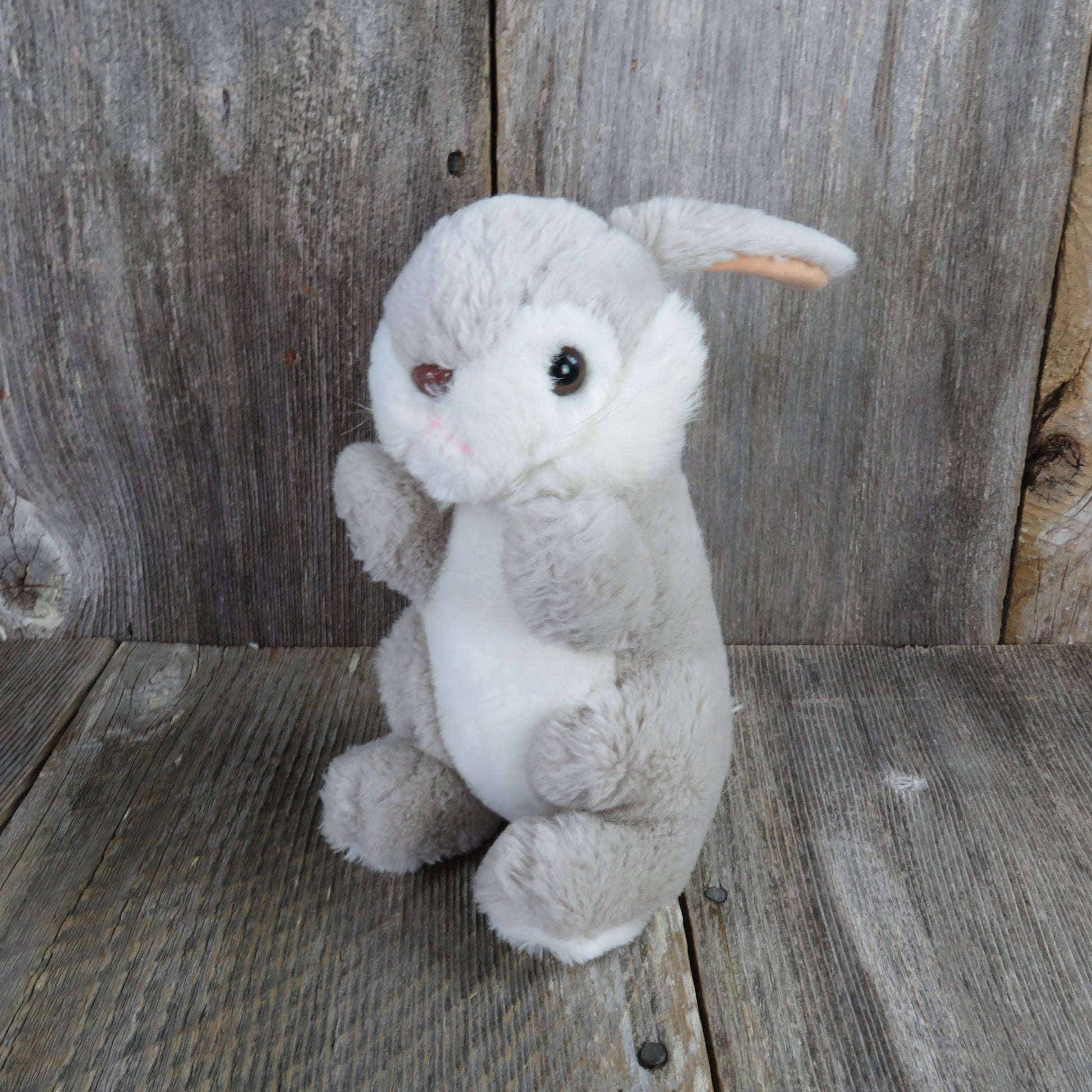 Vintage Bunny Rabbit Plush Stuffed Easter Mary Meyer Tan Grey Animal Korea - At Grandma's Table