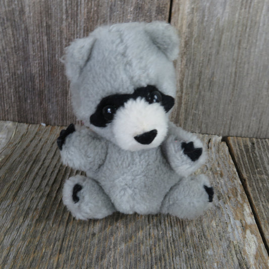 Vintage Raccoon Plush Grey Black Baby Stuffed Animal Gray by Dakin 1978 Korea Mini - At Grandma's Table