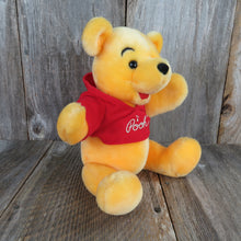Load image into Gallery viewer, Vintage Winnie the Pooh Plush Musical Jointed Stuffed Animal Disney Store Yellow Red Shirt - At Grandma&#39;s Table