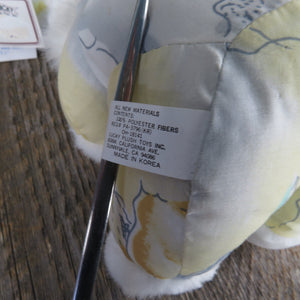 Vintage Bunny Rabbit Plush White Stuffed Easter Yellow Blue Carrot Fabric Body Lucky Toys Korea - At Grandma's Table