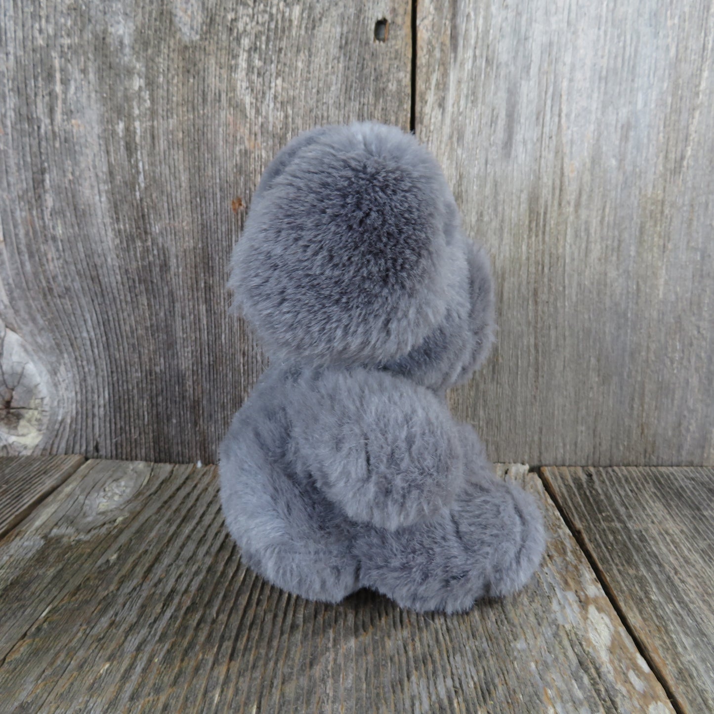 Vintage Dog Puppy Plush Grey Gray Plastic Nose MTY International  Taiwan - At Grandma's Table