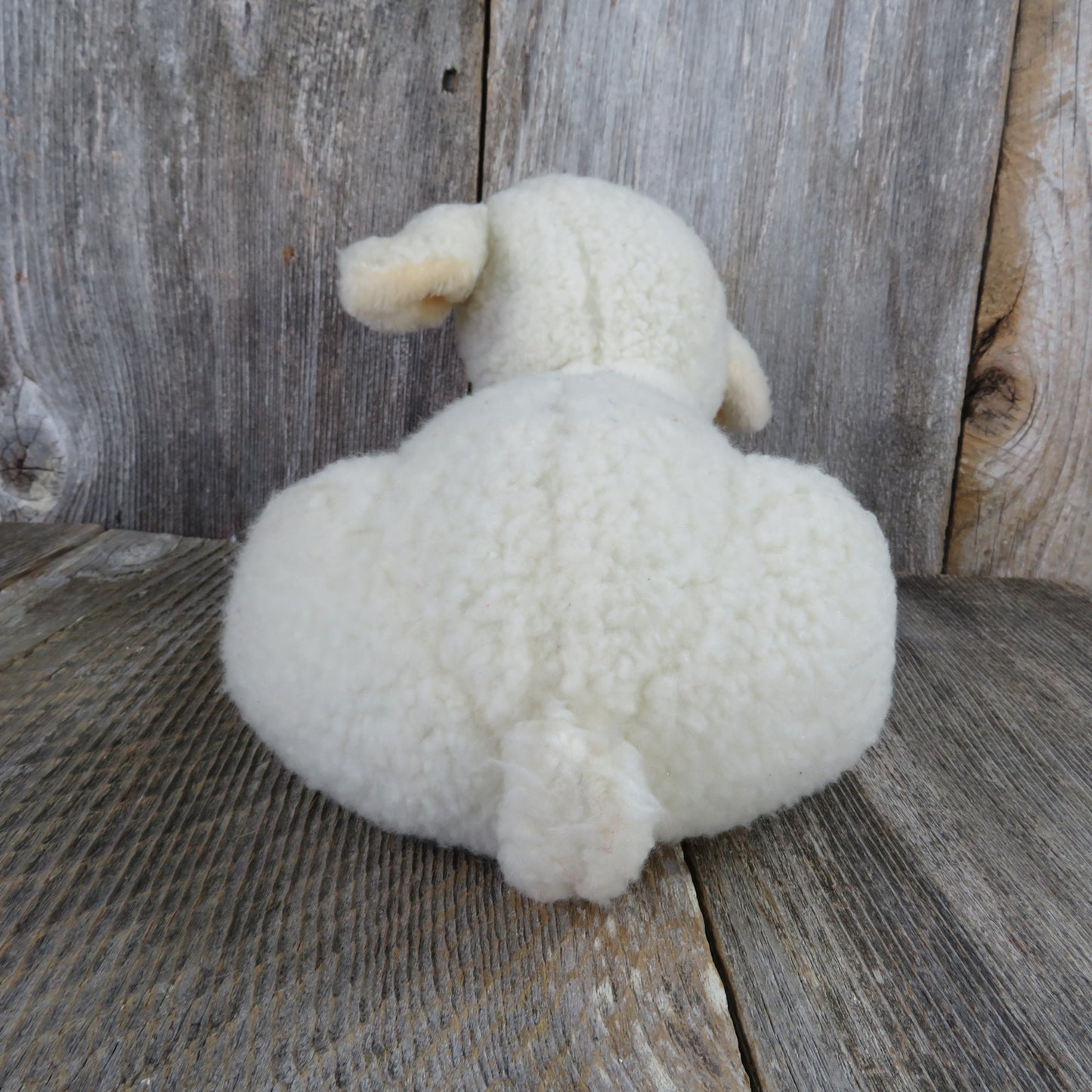 Vintage Sheep Plush Lamb Sherpa Dakin Cream White Easter Stuffed Animal 1982 - At Grandma's Table