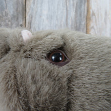 Load image into Gallery viewer, Vintage Hippo Plush Grey Stuffed Animal Pink Gray American Wego Plastic Eyelids 10 inches - At Grandma&#39;s Table