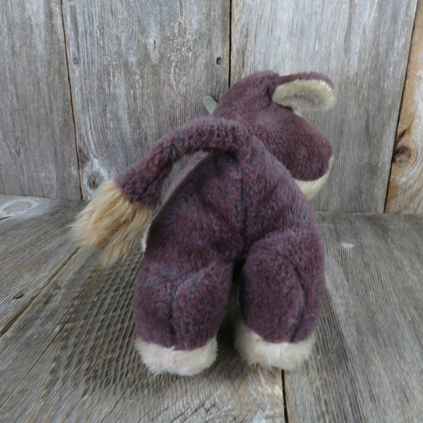 Vintage Cow Plush Purple Bull Stuffed Animal Heifer Horns White Brown - At Grandma's Table