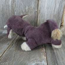 Load image into Gallery viewer, Vintage Cow Plush Purple Bull Stuffed Animal Heifer Horns White Brown - At Grandma&#39;s Table