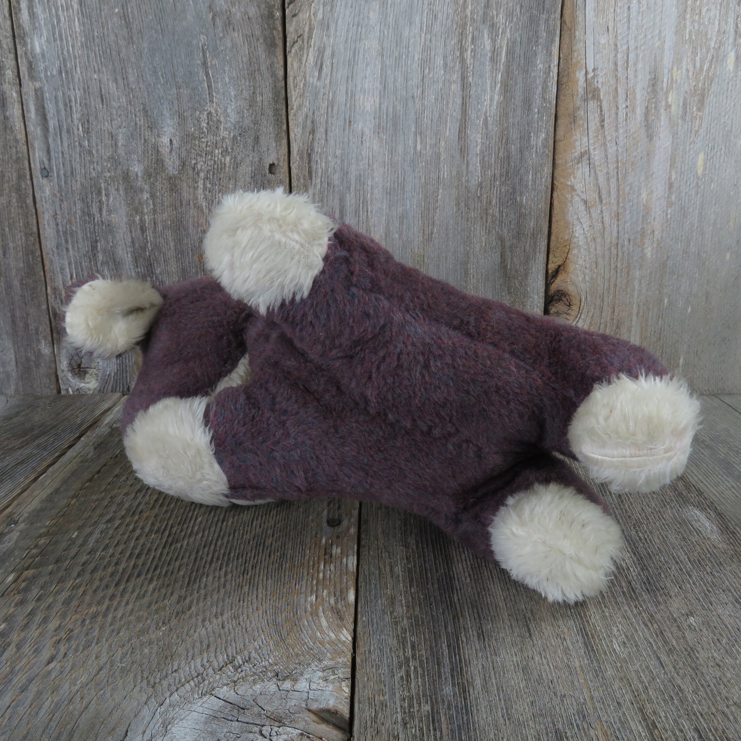 Vintage Cow Plush Purple Bull Stuffed Animal Heifer Horns White Brown - At Grandma's Table