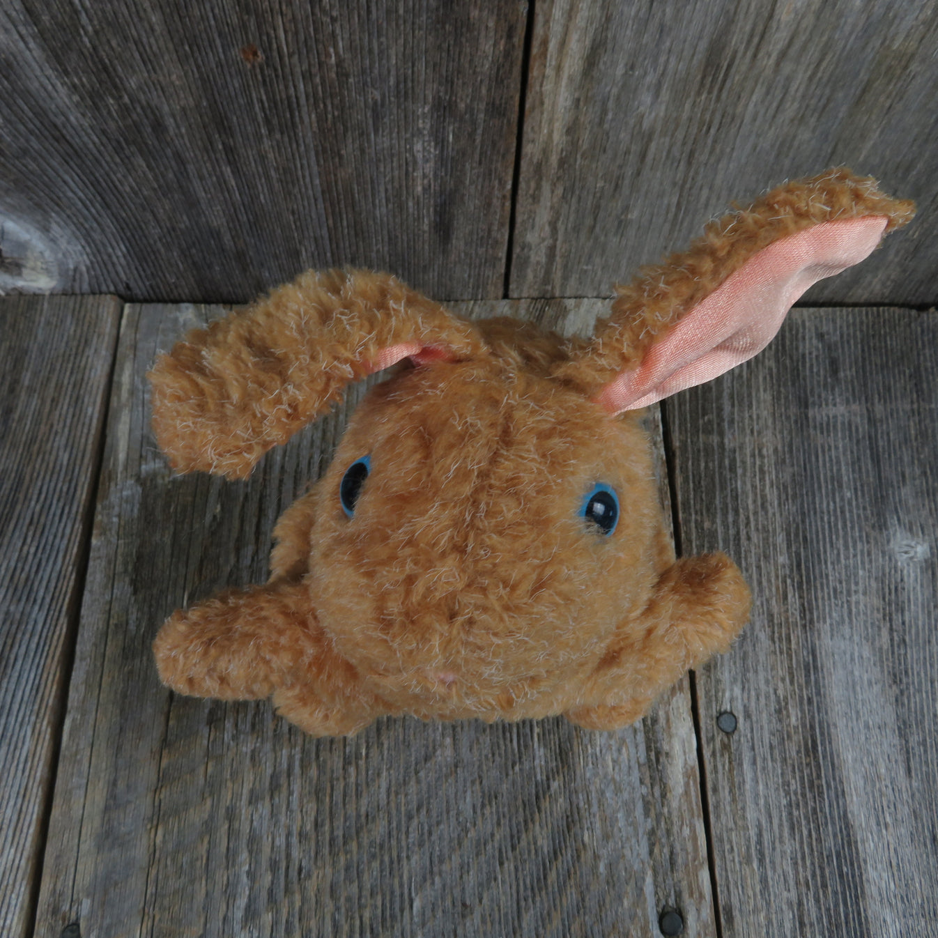 Vintage Bunny Rabbit Puppet Fisher Price Plush Brown Satin Ears Quaker ...