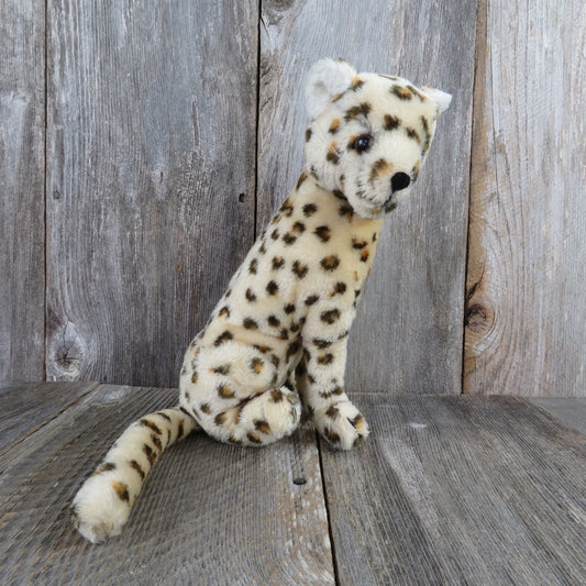 Vintage Cat Plush Leopard Cheetah Spots Dakin 1975 Yellow Kitten Kitty Stuffed Animal - At Grandma's Table