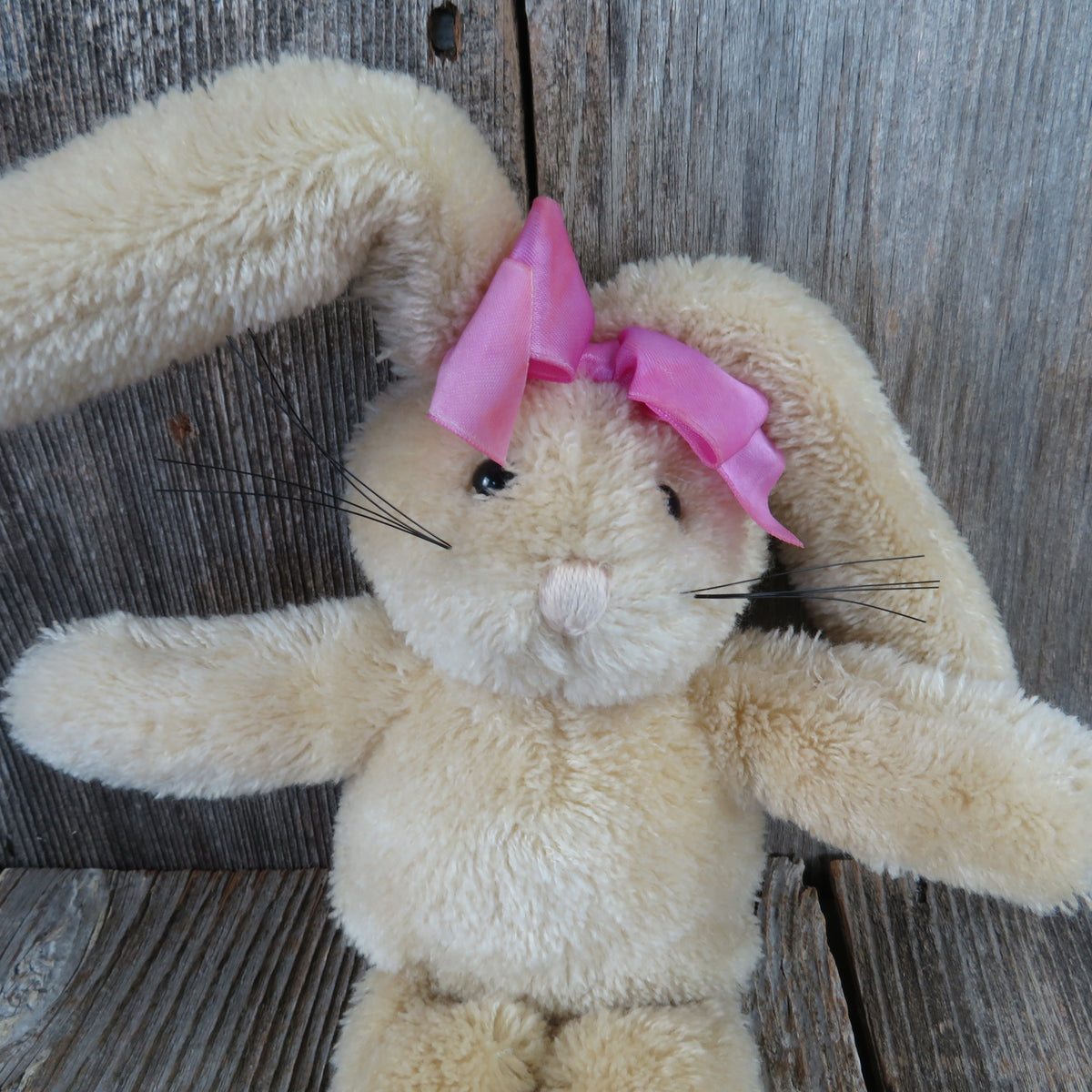 Vintage Bunny Rabbit Plush Long Legs Pink Bow Stuffed Animal Applause ...