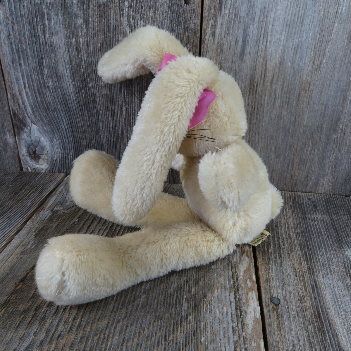Vintage Bunny Rabbit Plush Long Legs Pink Bow Stuffed Animal Applause ...