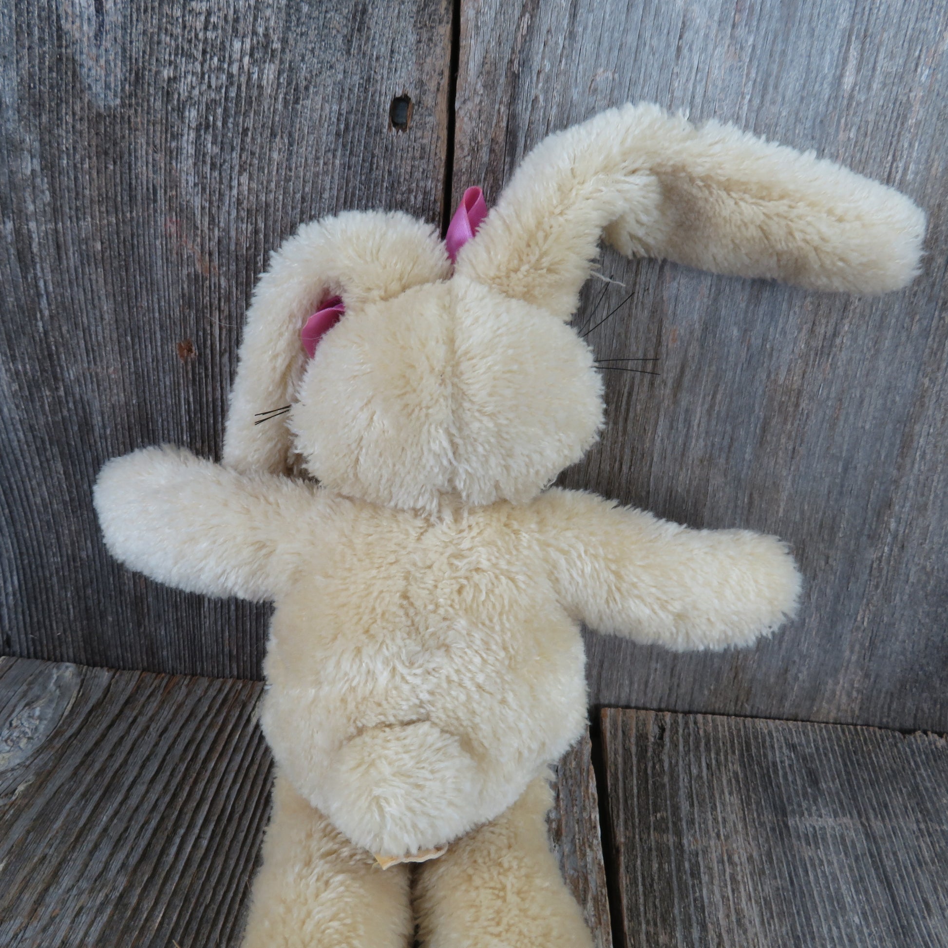 Vintage Bunny Rabbit Plush Long Legs Pink Bow Stuffed Animal Applause 1993 - At Grandma's Table