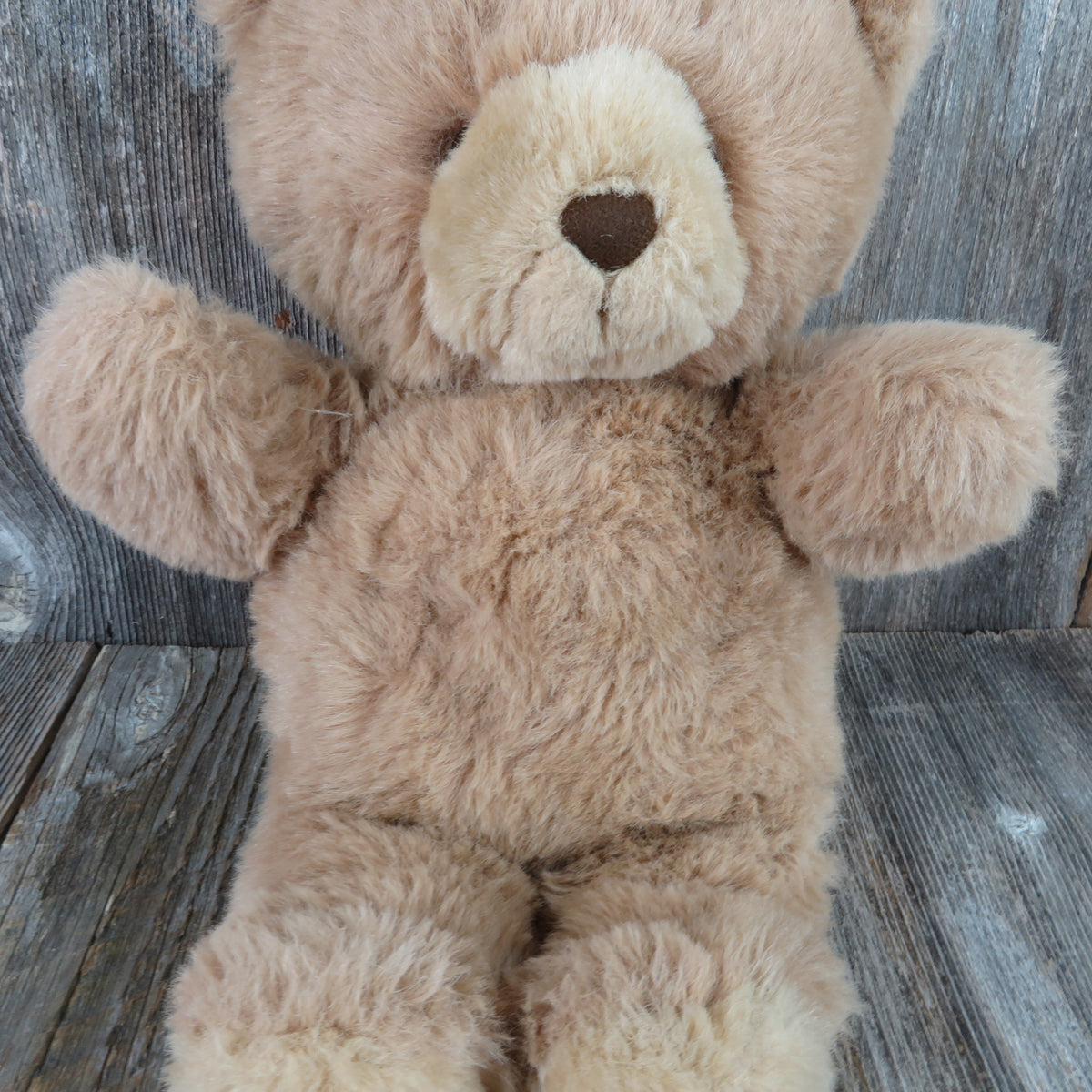 Sad Eyes Tan Teddy Bear Plush Brown PTC Vintage Stuffed Animal Flocked ...