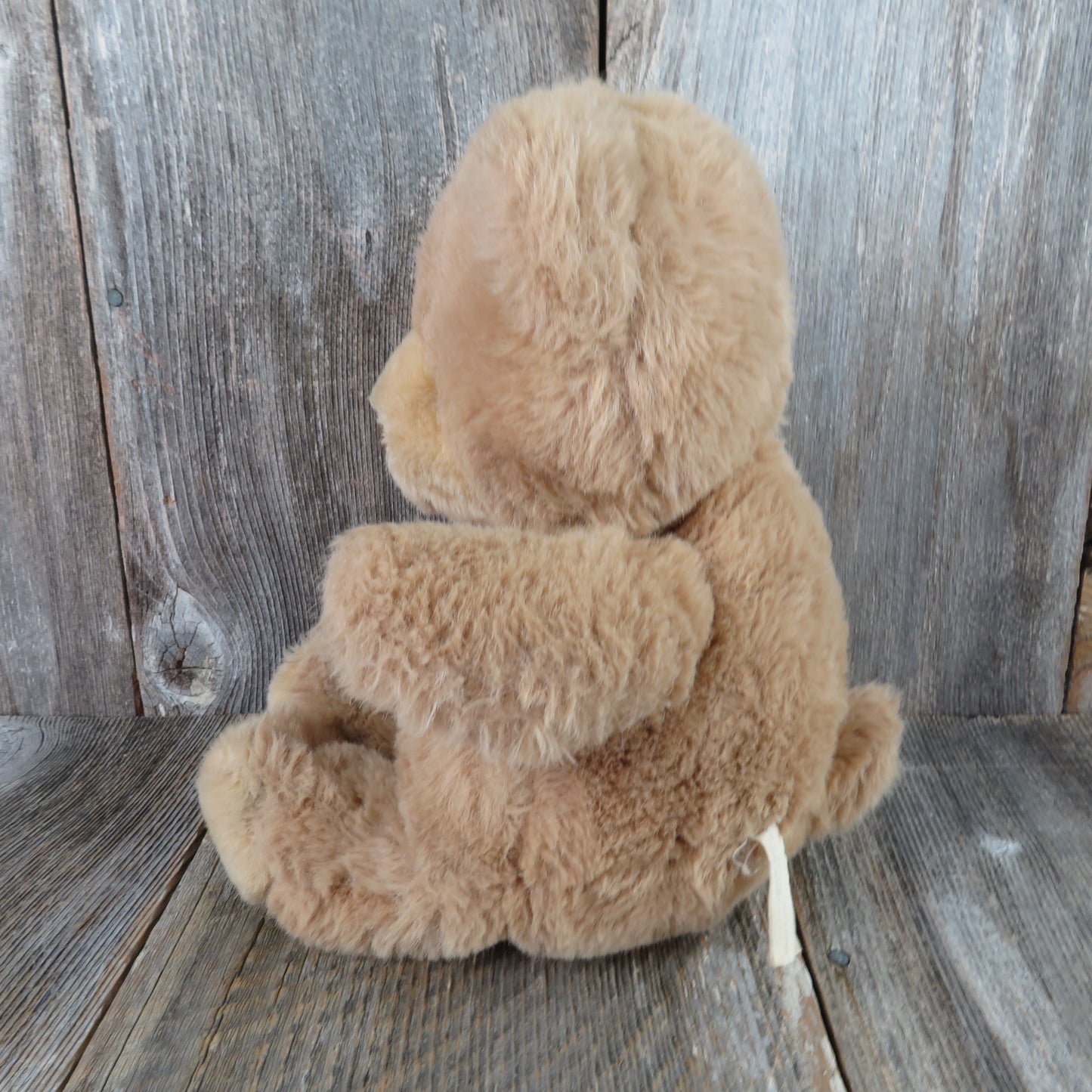 Vintage Teddy Bear Plush Brown PTC Stuffed Animal Flocked Nose 1985 Prestige - At Grandma's Table