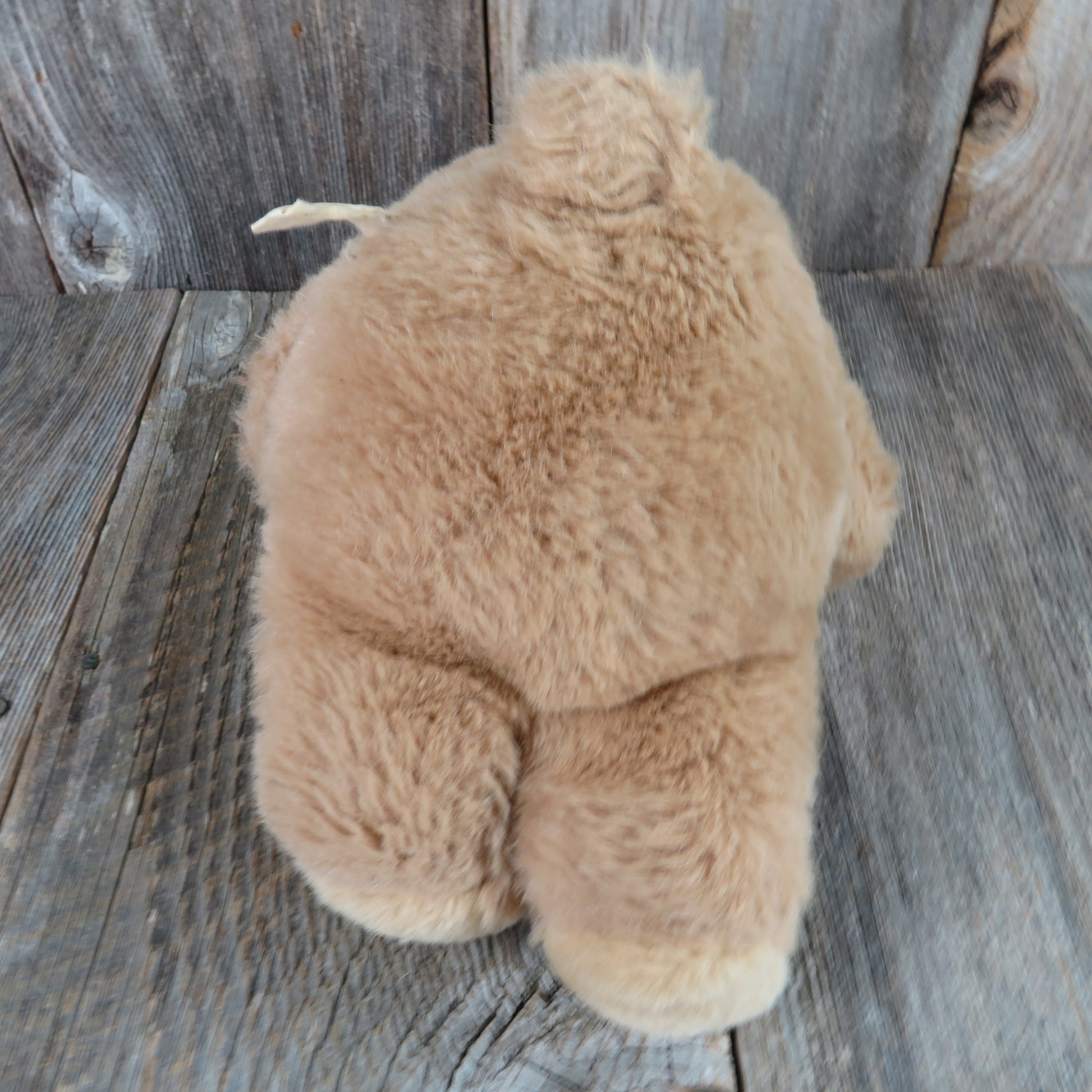 Vintage Teddy Bear Plush Brown PTC Stuffed Animal Flocked Nose 1985 Prestige - At Grandma's Table
