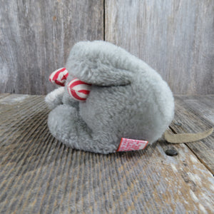 Vintage Mouse Christmas Plush Stuffed Dakin Fun Farm Animal 1982 Doll Toy Gray - At Grandma's Table