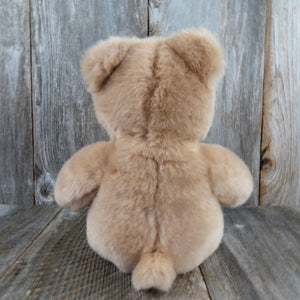Vintage Teddy Bear Plush Gund Tan Brown Flocked Nose Sad Eyes Stuffed Animal 1992 - At Grandma's Table