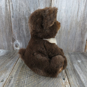 Vintage Teddy Bear Plush Sitting Stuffed Animal Brown Tan American Wego 10 inches - At Grandma's Table