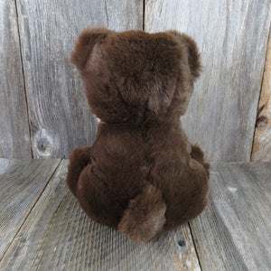 Vintage Teddy Bear Plush Sitting Stuffed Animal Brown Tan American Wego 10 inches - At Grandma's Table