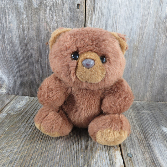 Vintage Teddy Bear Plush Brown Nose Sad Eyes Stuffed Animal Small 7 Inches - At Grandma's Table