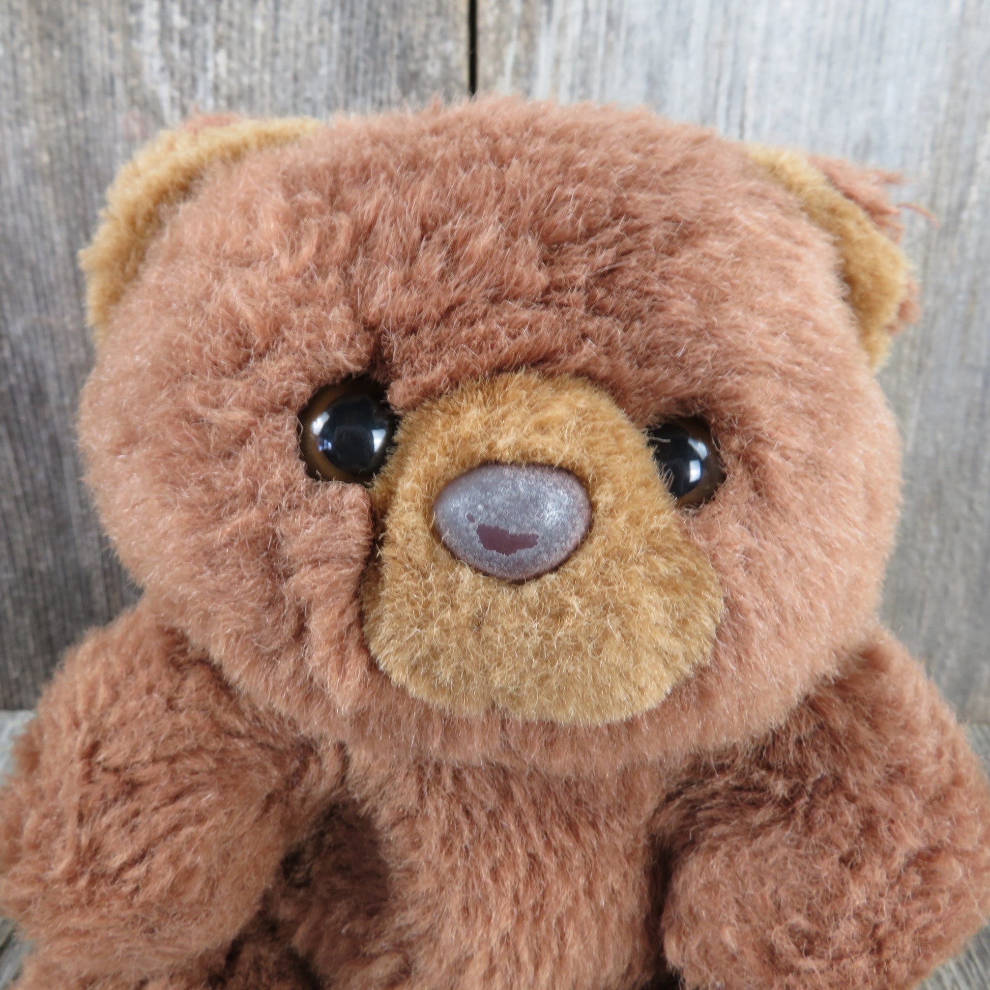 Vintage Teddy Bear Plush Brown Nose Sad Eyes Stuffed Animal Small 7 Inches - At Grandma's Table