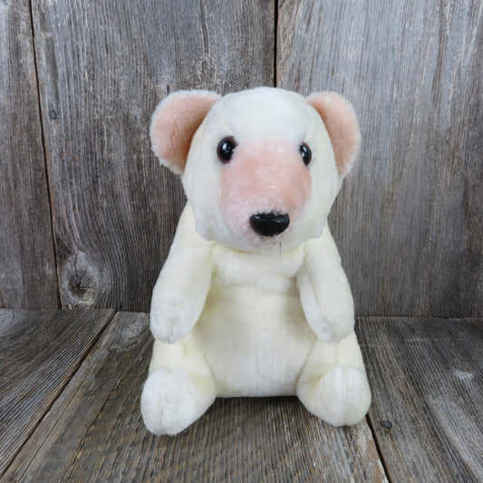 Vintage Polar Bear Plush Brechner Stuffed Animal White Tan Korea - At Grandma's Table