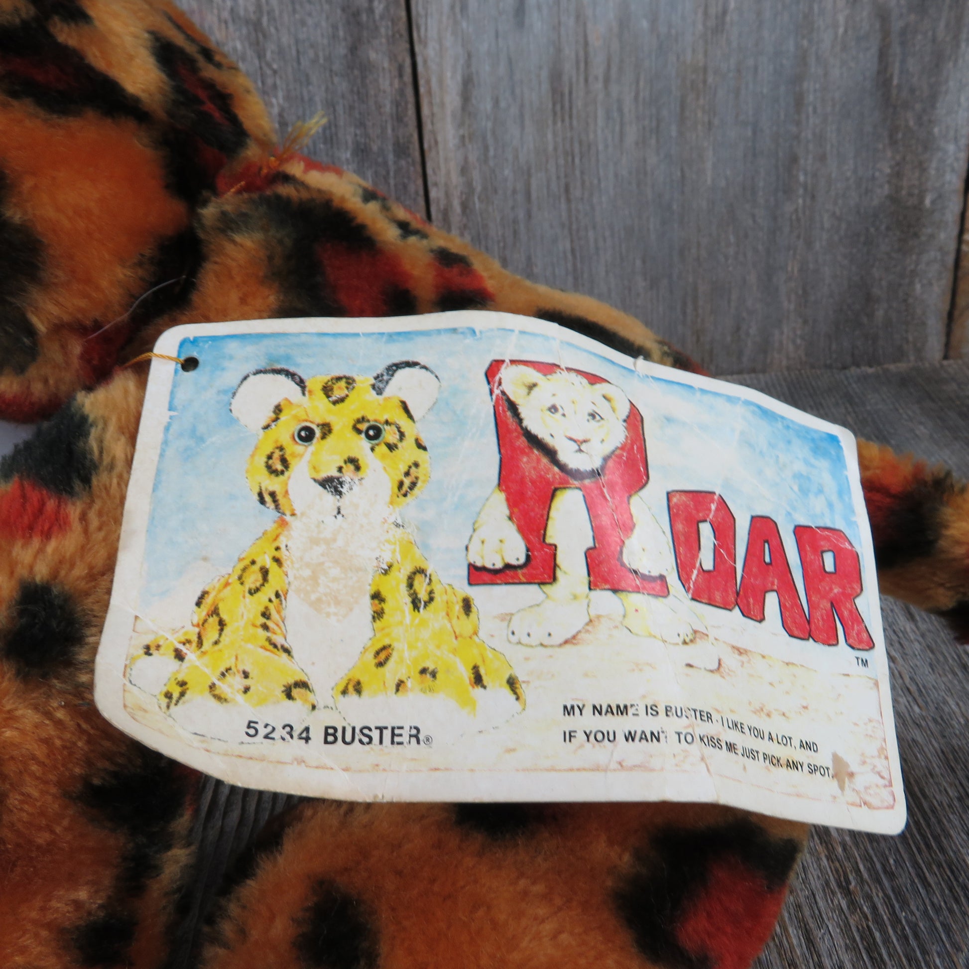 Vintage Leopard Cheetah Plush Cat Cub Daekor Roar Collection Stuffed Animal 1981 Korea - At Grandma's Table
