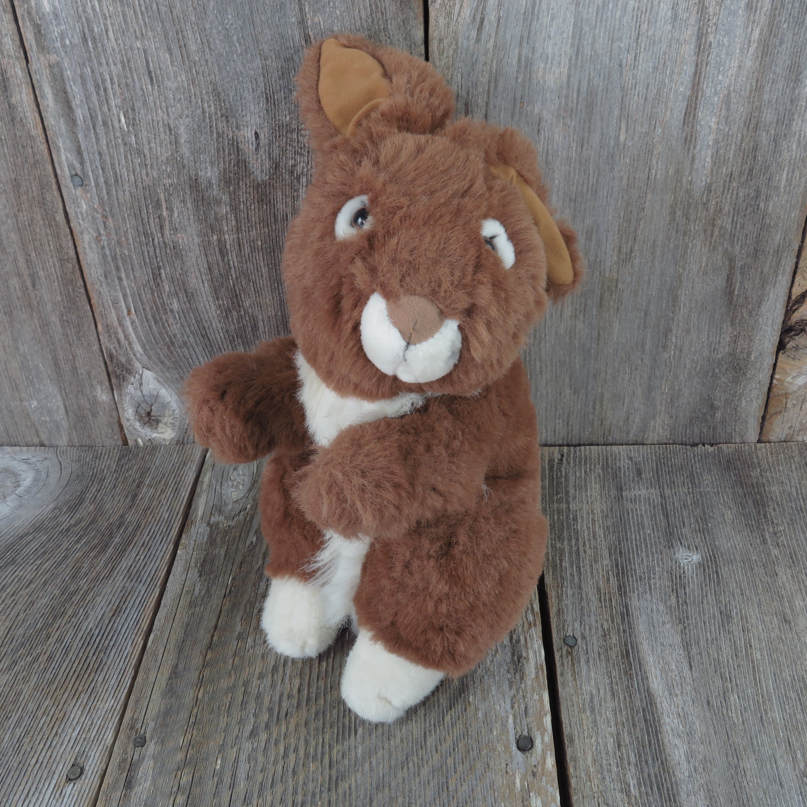 Vintage Bunny Plush Brown White Rabbit Stuffed Animal Easter Life