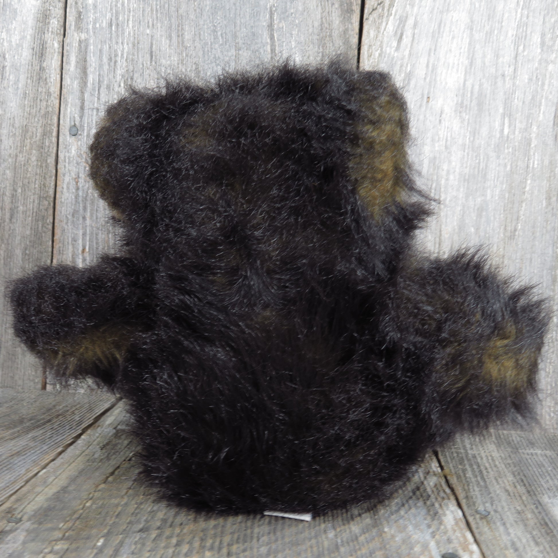 Vintage Teddy Bear Plush Stuffed Animal Mary Meyer Black Brown Long Hair - At Grandma's Table