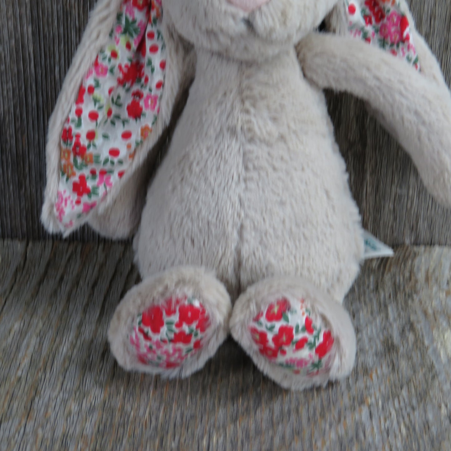 Rabbit Plush Jellycat Blossom Bashful Bunny Floral Flower Ears Beige Tan Stuffed - At Grandma's Table