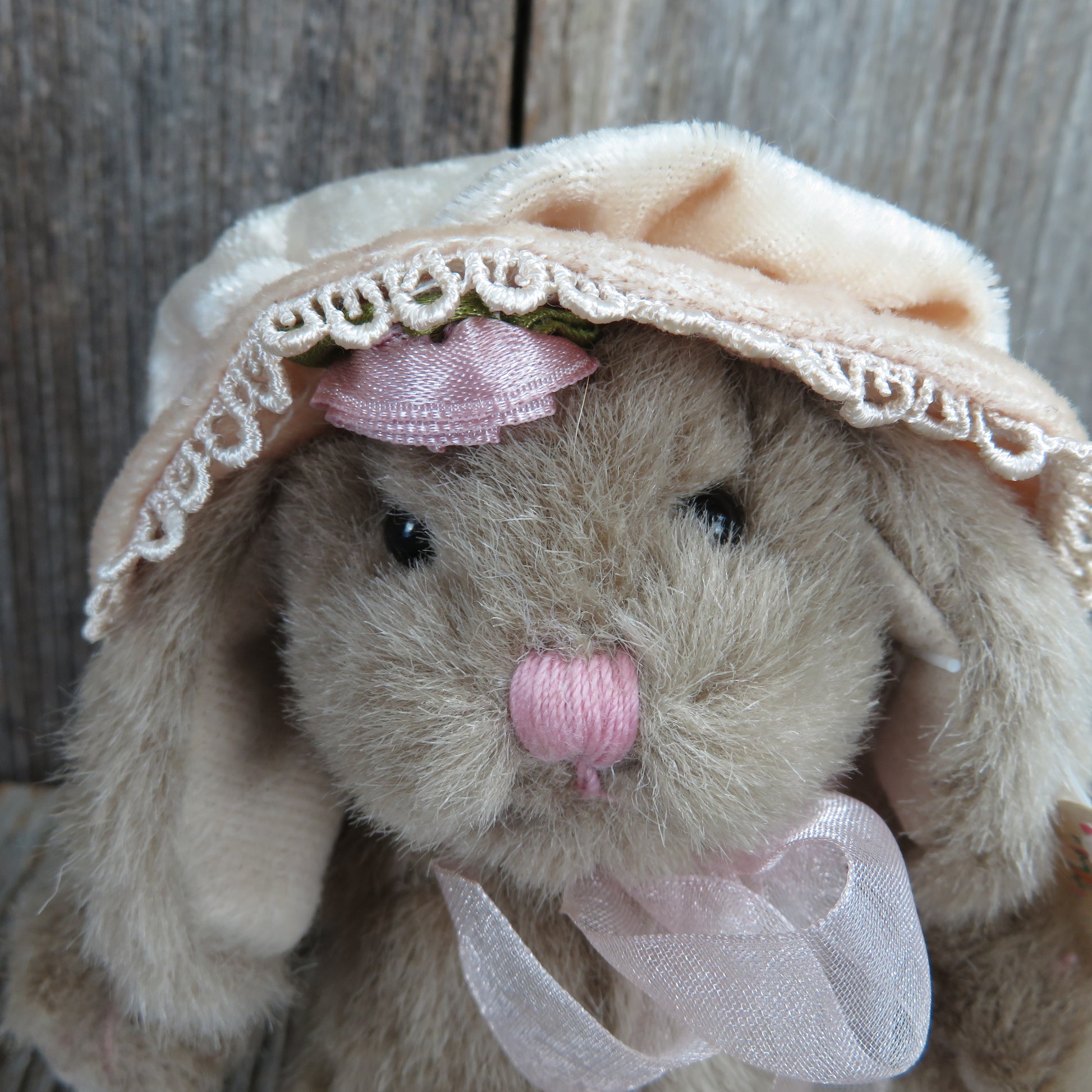 Vintage Bunny Plush Lil Dutchess Rabbit Russ Hat Bow Stuffed Animal Easter Mini - At Grandma's Table