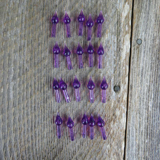 Purple Ceramic Christmas Tree Lights Replacements Starburst Extra Large 20 Each Reflectors Holiday 1.5 inch - At Grandma's Table