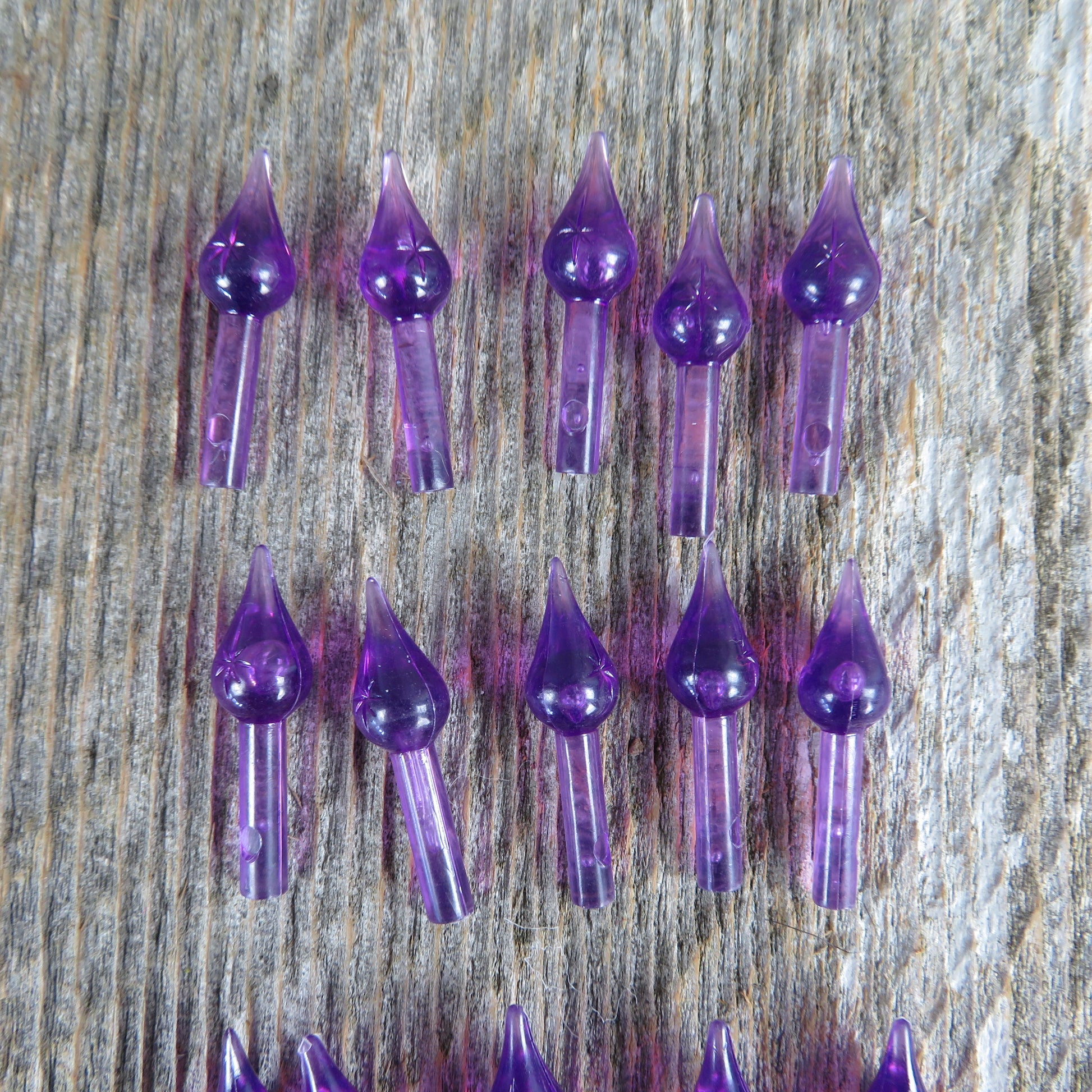 Purple Ceramic Christmas Tree Lights Replacements Starburst Extra Large 20 Each Reflectors Holiday 1.5 inch - At Grandma's Table