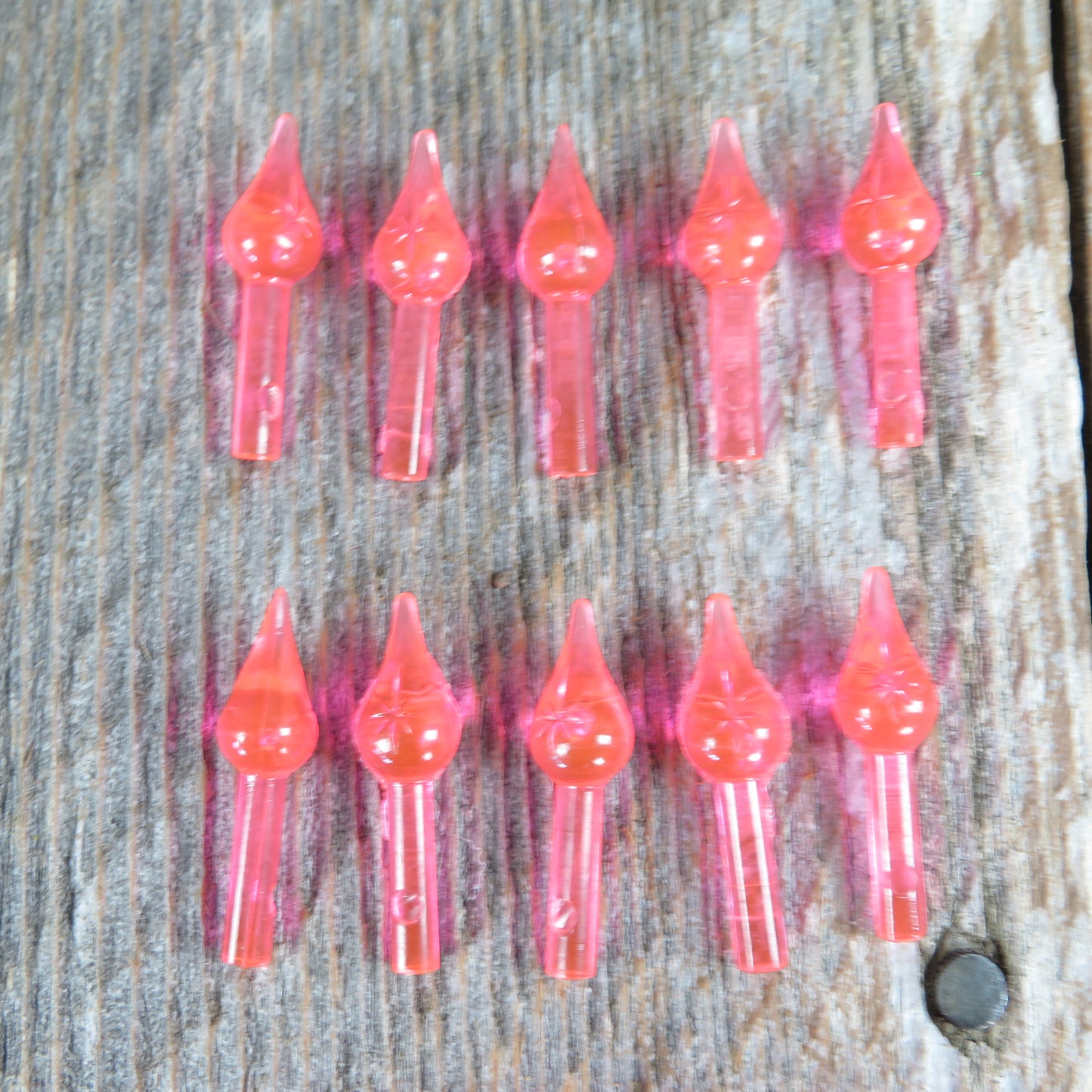 Pink Ceramic Christmas Tree Lights Replacements Starburst Extra Large 20 Each Reflectors Holiday 1.5 inch - At Grandma's Table