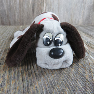Vintage Spotted Pound Puppy Plush Grey Brown Long Ears Gray Stuffed Animal Mini Small - At Grandma's Table