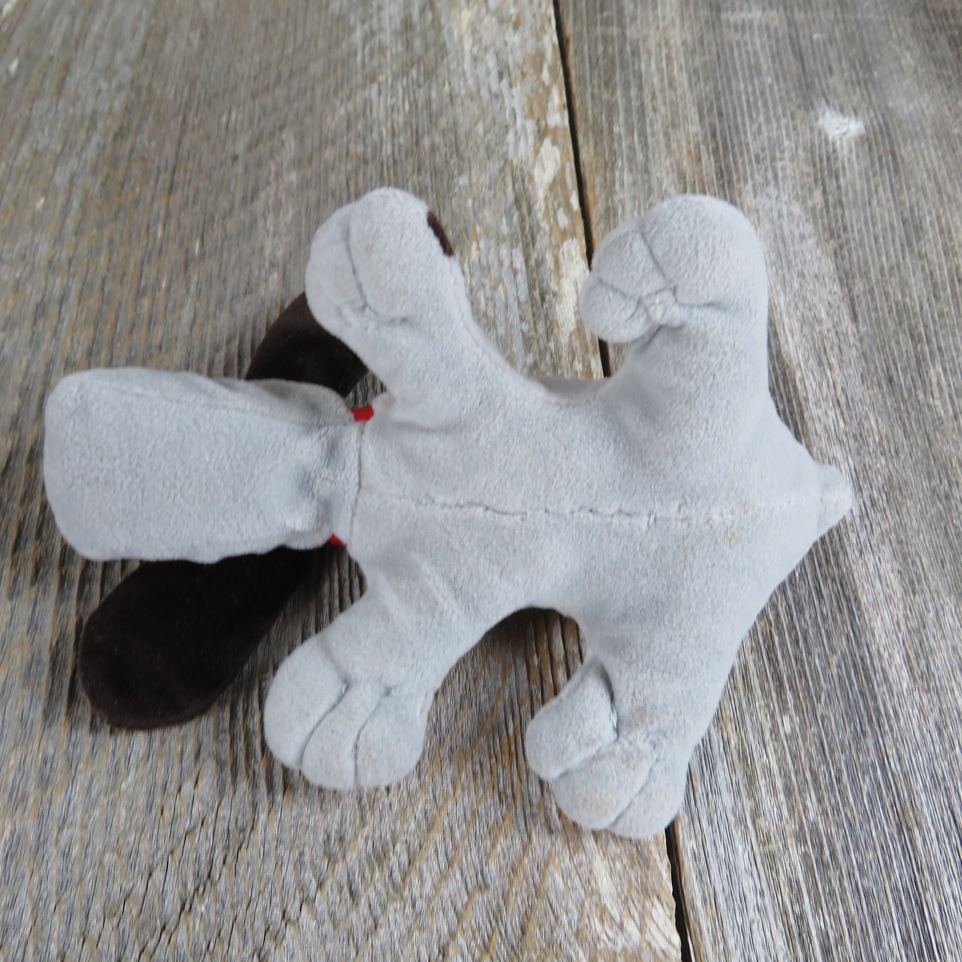 Vintage Spotted Pound Puppy Plush Grey Brown Long Ears Gray Stuffed Animal Mini Small - At Grandma's Table