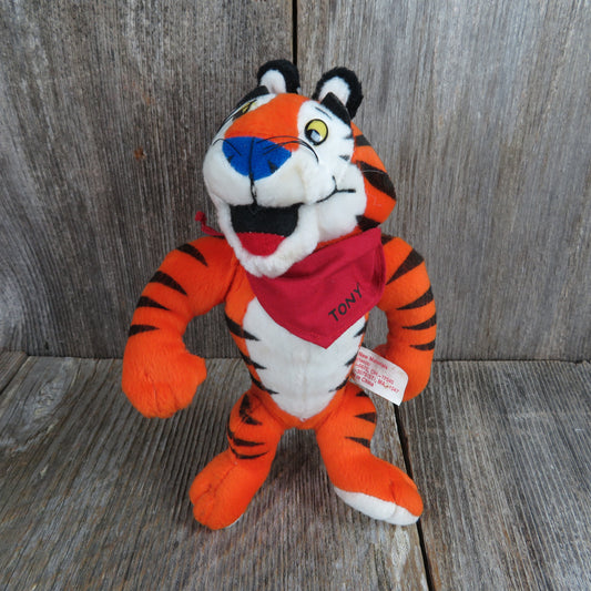 Vintage Tony the Tiger Plush Kellogg's Frosted Flakes Mascot Jointed Stuffed Animal Orange Black 1997 - At Grandma's Table