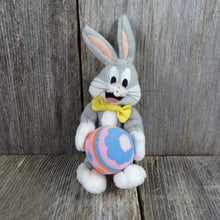 Load image into Gallery viewer, Vintage Bugs Bunny Bean Bag Plush Easter Egg Bow Tie Looney Tunes  Beanie Warner Brothers Store Stuffed Animal 1998 - At Grandma&#39;s Table