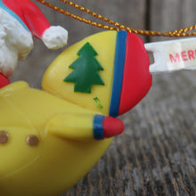 Load image into Gallery viewer, Vintage Santa Airplane Ornament Yellow Merry Christmas Hallmark 1994 Keepsake - At Grandma&#39;s Table