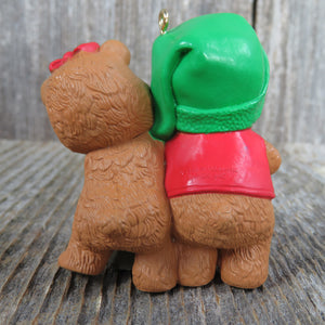 Vintage Teddy Bear Mom and Dad Ornament Christmas Hallmark Mailbox 1990 Dated - At Grandma's Table