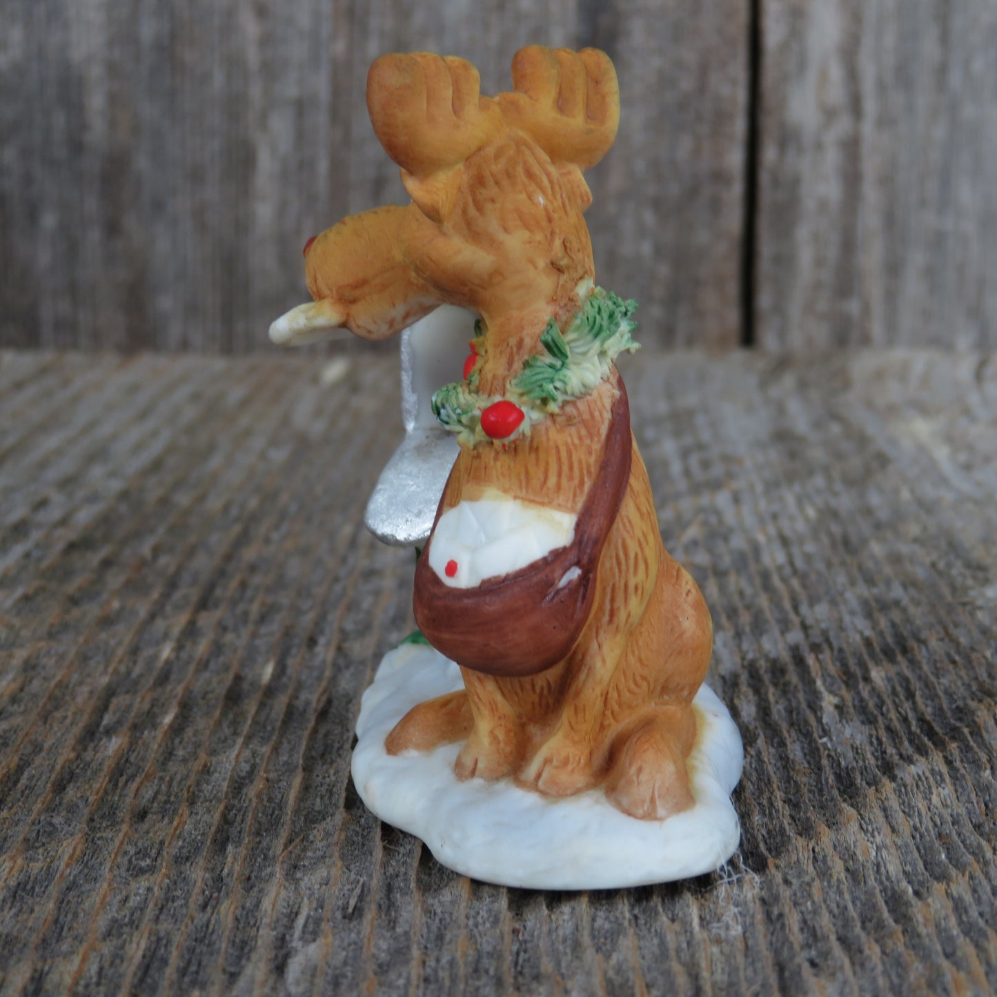 Vintage Moose at Mailbox Christmas Village Figurine Suzy Zoo Enesco 1977 Mailman Mail Person Figure - At Grandma's Table