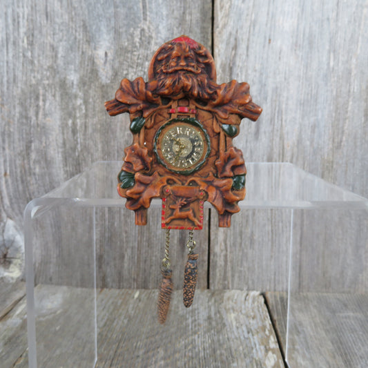 Vintage Clock Ornament Old World Cuckoo Hallmark Christmas 1984 Pinecone Chain - At Grandma's Table