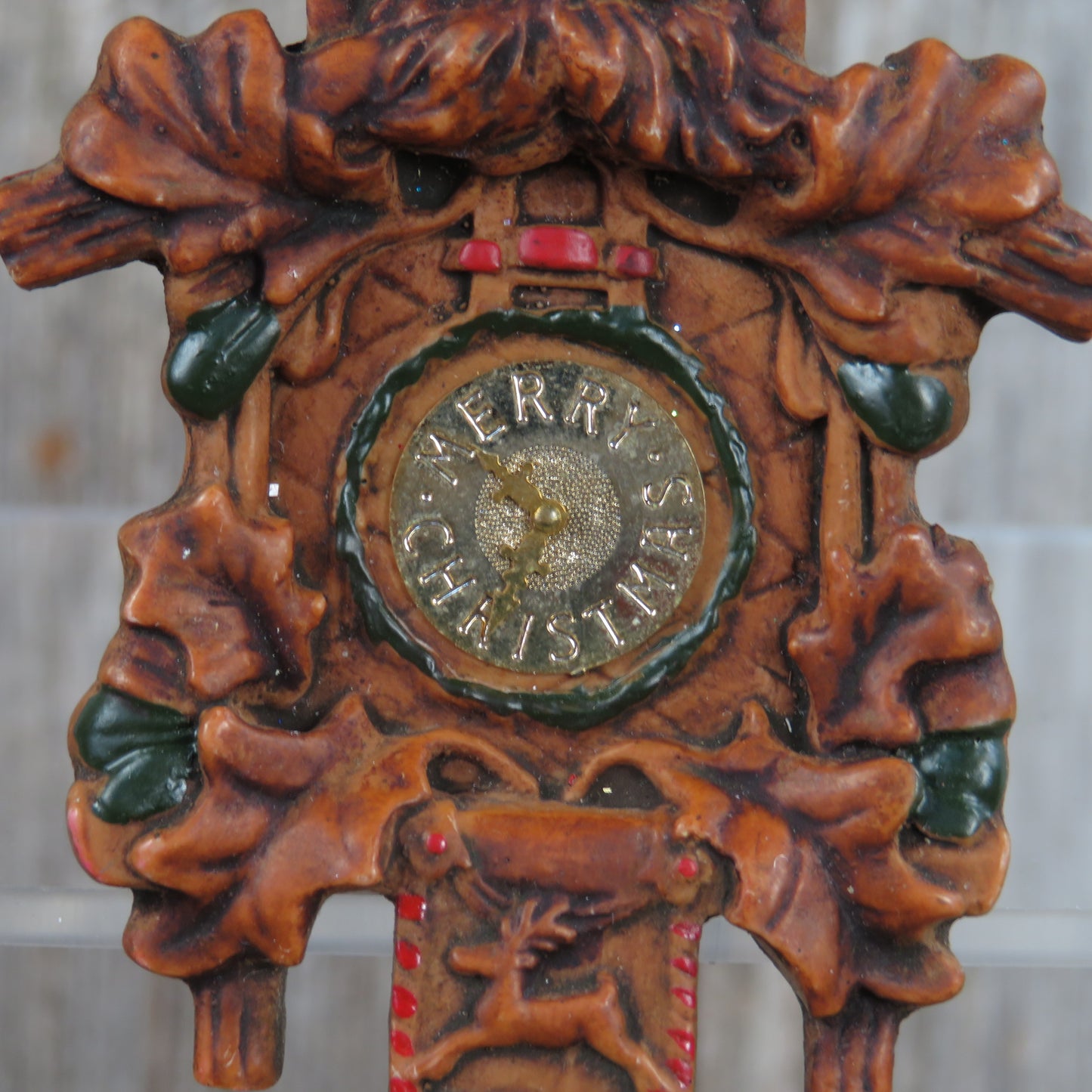 Vintage Clock Ornament Old World Cuckoo Hallmark Christmas 1984 Pinecone Chain - At Grandma's Table