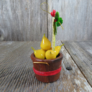 Vintage Stewing Pears Ornament Bushel Fresh Picked Fruit Wooden Kurt Adler Christmas Wood 1983 Taiwan - At Grandma's Table