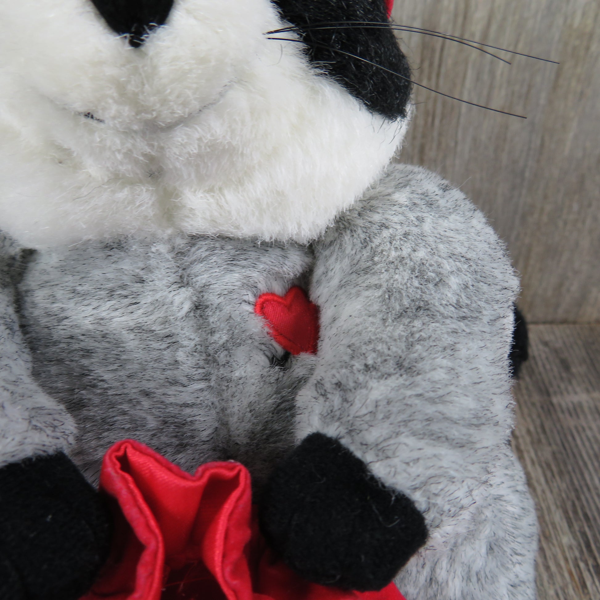 Raccoon in Red Mask Plush Love Bandit Hallmark Bag Valentines Stuffed Animal Gray - At Grandma's Table