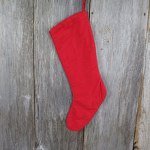 Load image into Gallery viewer, Wool Noel Santa Stocking Embroidered Christmas Making His List Woven Red Holiday Decor - At Grandma&#39;s Table