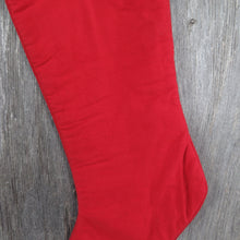 Load image into Gallery viewer, Wool Noel Santa Stocking Embroidered Christmas Making His List Woven Red Holiday Decor - At Grandma&#39;s Table