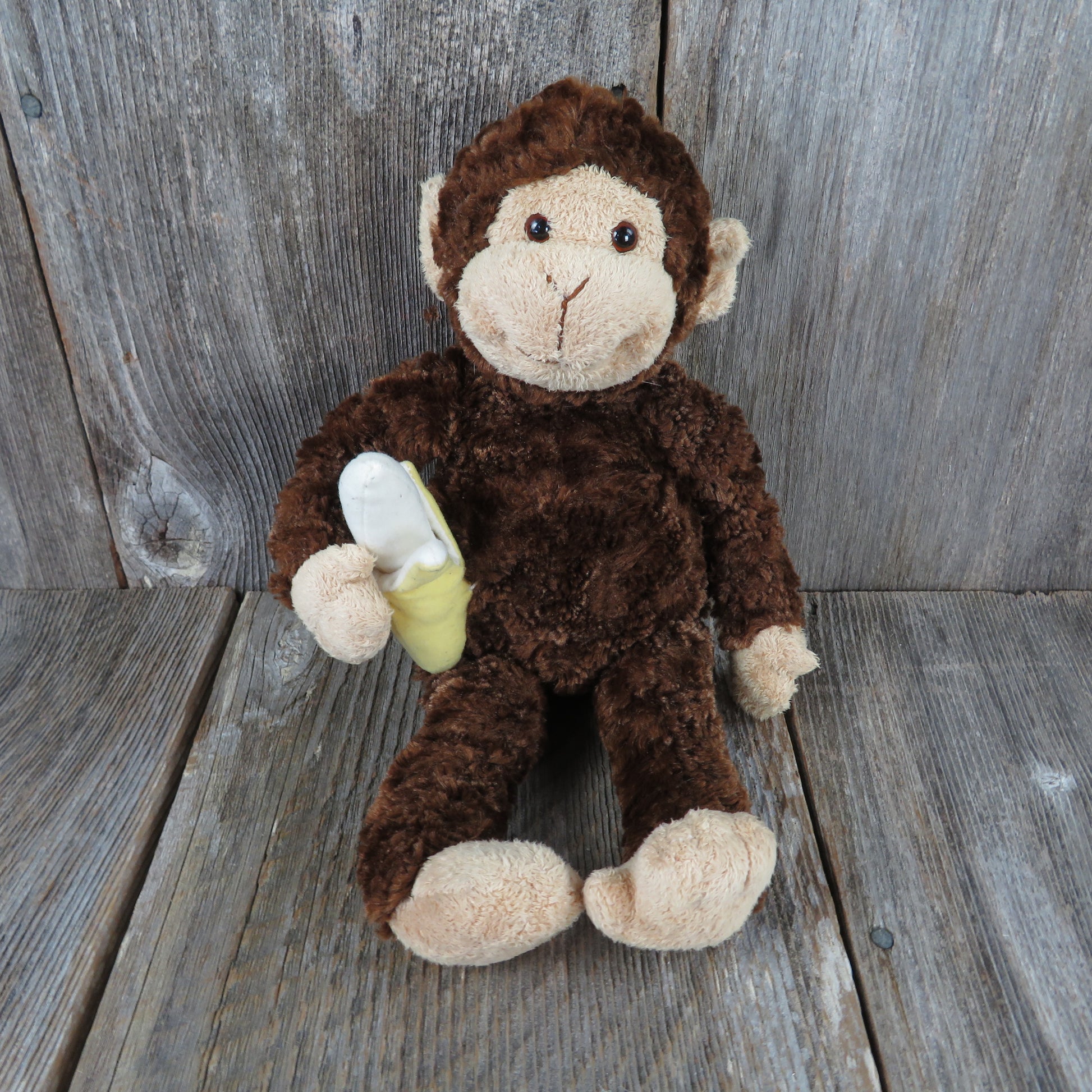 Monkey with Banana Plush Mambo Gund Chimpanzee Stuffed Animal Brown Yellow - At Grandma's Table