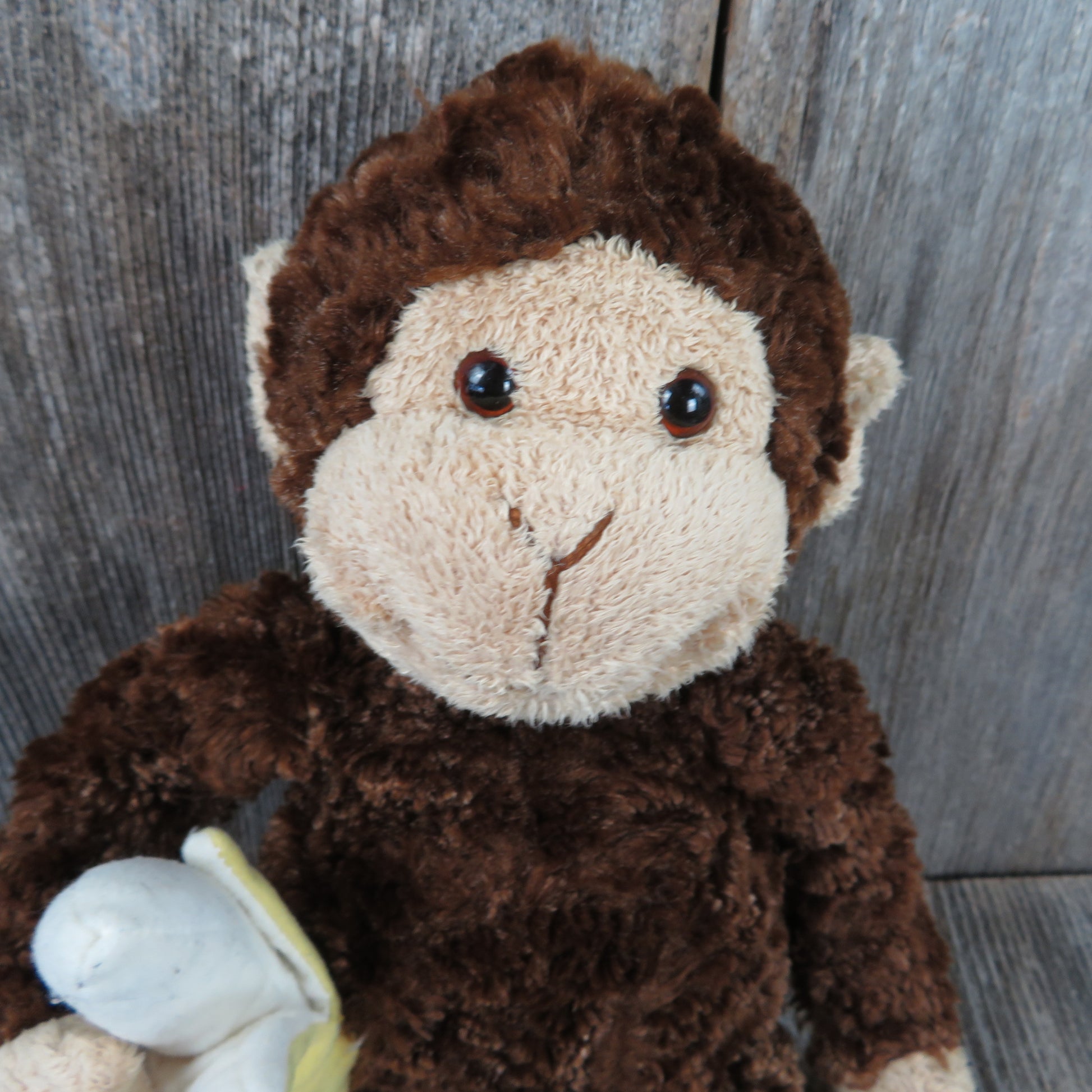 Monkey with Banana Plush Mambo Gund Chimpanzee Stuffed Animal Brown Yellow - At Grandma's Table