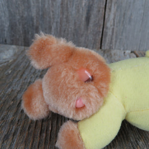 Vintage Sleeping Bunny Plush Rabbit Yellow Pajamas Blue Star Buttons JCpenney Bright Future Stuffed Animal - At Grandma's Table