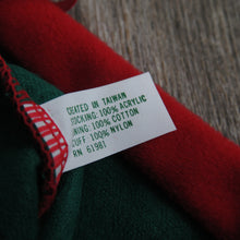 Load image into Gallery viewer, Vintage Plaid Christmas Stocking Fabric Mrs Claus Applique Red Green Black - At Grandma&#39;s Table